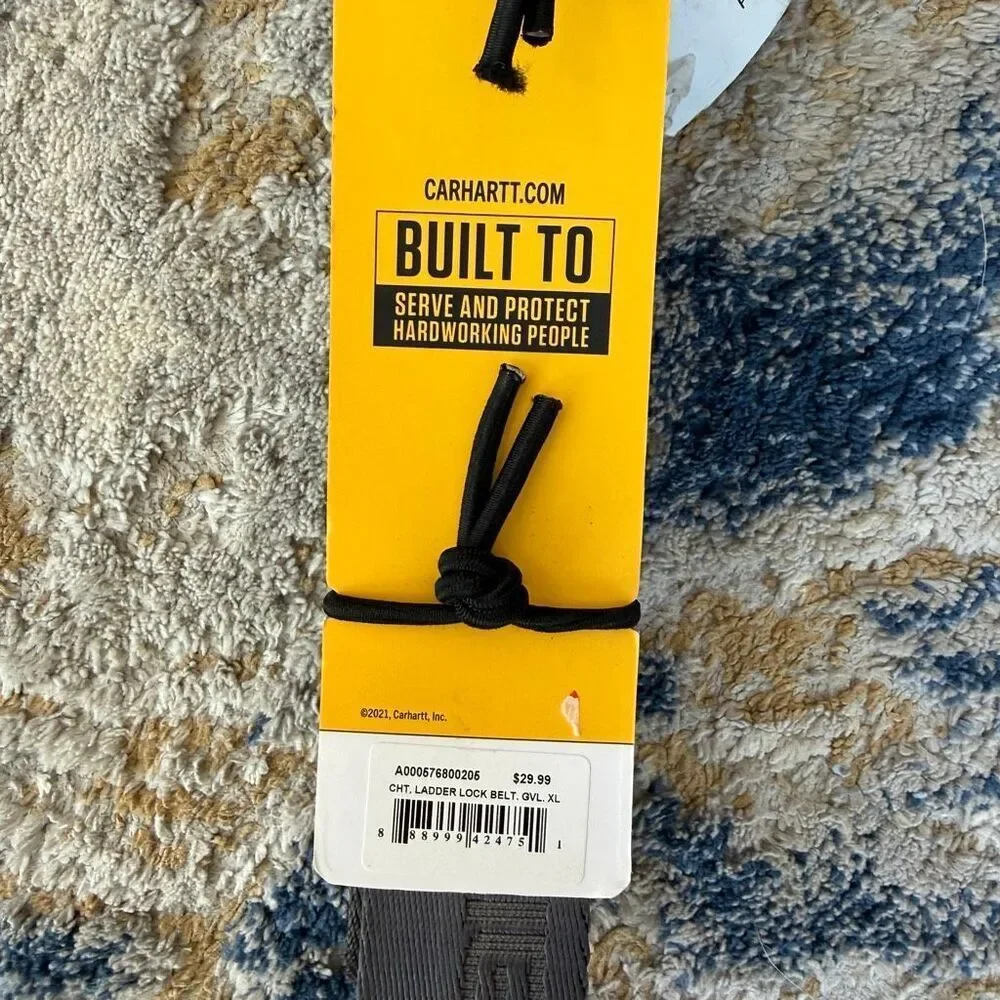 Carhartt Men's XL Nylon (GRAVEL) Webbing Ladder Lock Belt NWT